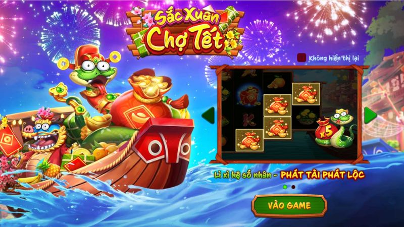 Nổ hũ Sắc Xuân Chợ Tết với không khí Tết rộn ràng